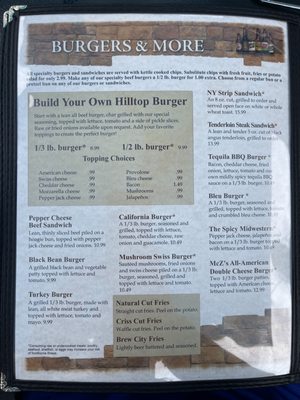 Menu photo 2 Hilltop Pub and Grill Stevens Point, WI