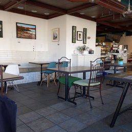 tables and chairs in a restaurant