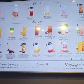 Teaspoon Augusta - a variety of drinks on display - Bubble Tea Near Me - Evans, Georgia