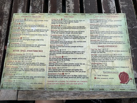 Menu photo 1 Forbidden Island Alameda, CA