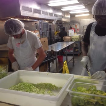 DC Central Kitchen - volunteers dicing up celery for salad - Community Service/Non-Profit Near Me - Washington, DC, District of Columbia