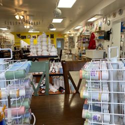 Big Dog Pots Pottery - Table of paints.