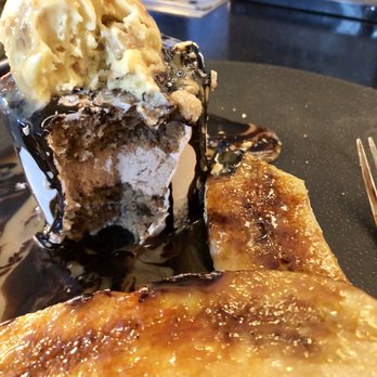 The Dearborn - BANANA HAZELNUT CRUNCH CAKE inside of cake - New American Near Me - Chicago, Illinois