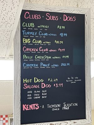 Menu photo 6 Kent's Drive In Thomson, GA