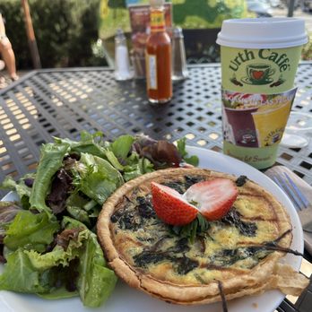 Urth Caffe - Spinach and mushroom quiche - Coffee & Tea Near Me - Laguna Beach, California