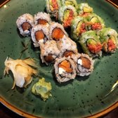 Photo of Circle Sushi - Atlanta, GA, United States. Bagel Roll and Spicy Tuna Roll (Green Monster)