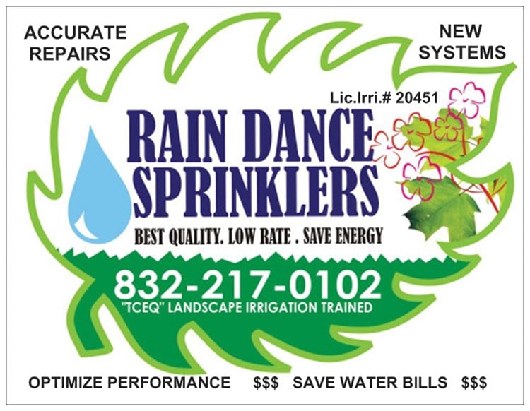RAINDANCE SPRINKLERS Updated August 2024 21007 Kirkland Woods Dr