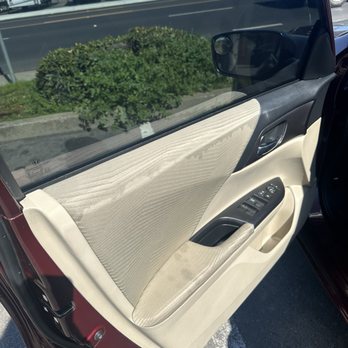 High Quality Window Tinting - Driver door with product drenched on it - Car Window Tinting Near Me - Sacramento, California