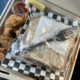FAKE SHRIMP and TILAPIA not snapper with dry fries FAKE SHRIMP and TILAPIA not snapper with dry fries