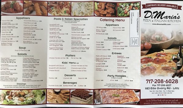 Menu photo 2 DiMaria's Pizza & Italian Kitchen Lititz, PA