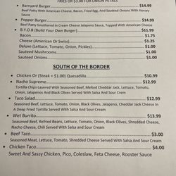 Roosters Corner - Menu