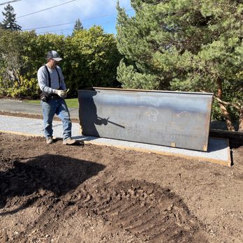 L&S Landscape - Showing the super precise gravel base they built for our large planters. - Landscaping Near Me