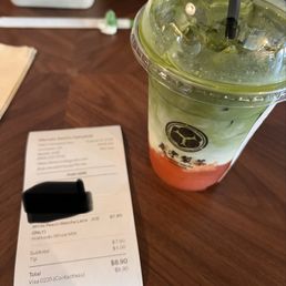 White peach matcha latte White peach matcha latte