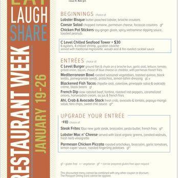 C Level - Restaurant week lunch menu - New American Near Me - San Diego, California