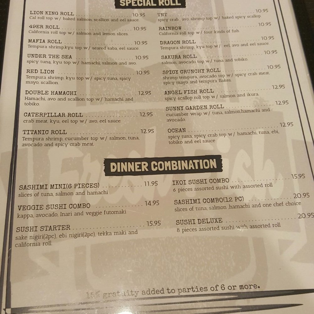 Ikoi Sushi - Rolls and dinner combo menu - Sushi Bars Near Me - San Rafael, California Ikoi Sushi - Rolls and dinner combo menu - Sushi Bars Near Me - San Rafael, California