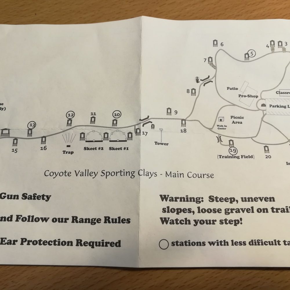 Coyote Valley Sporting Clays - Course map. - Gun/Rifle Ranges Near Me - Morgan Hill, California