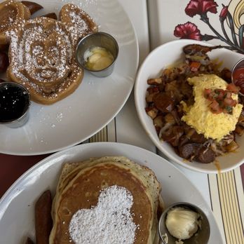 Carnation Cafe - Mickey-shaped Waffle Buttermilk Pancakes - American Near Me - Anaheim, California