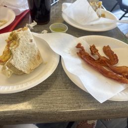 Burrito with a side of bacon Burrito with a side of bacon