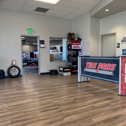 Intermountain Tire Pros - Clean and tidy shop/showroom, my truck being promptly worked on.