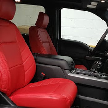 Pacific Restyling Products - 2018 Ford F150 Leather Salsa Red - Auto Upholstery Near Me - Vancouver, British Columbia Pacific Restyling Products - 2018 Ford F150 Leather Salsa Red - Auto Upholstery Near Me - Vancouver, British Columbia