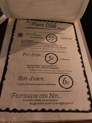 Menu photo 3 The Race Club Rome, RM Menu photo 3 The Race Club Rome, RM