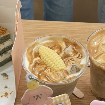 Harucake - Mugwort injeolmi cake, Soosoo latte - Coffee & Tea Near Me - Los Angeles, California Harucake - Mugwort injeolmi cake, Soosoo latte - Coffee & Tea Near Me - Los Angeles, California