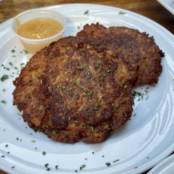 Biergarten at Old World - German potato pancakes w/ apple sauce - German Near Me - Huntington Beach, California