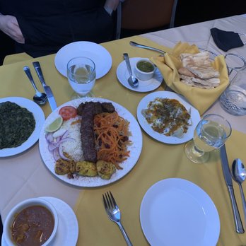 Bamian Restaurant - Bamian platter, mantu dumplings, spinach - Afghan Near Me - Falls Church, Virginia