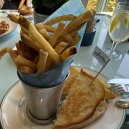 Tuna melt with fries Tuna melt with fries