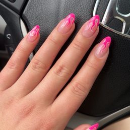 pink flame nails (annie did these)