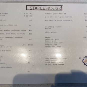 Staplehouse - Market menu - New American Near Me - Atlanta, Georgia Staplehouse - Market menu - New American Near Me - Atlanta, Georgia
