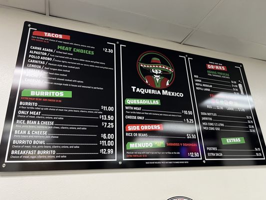 Menu photo 2 Taqueria Mexico Westminster, CA