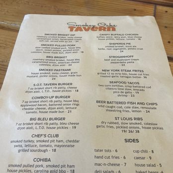 Smokey Oaks Tavern - Back of new food menu - Bars Near Me - Fair Oaks, California Smokey Oaks Tavern - Back of new food menu - Bars Near Me - Fair Oaks, California
