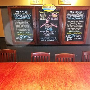 Hoover's Cooking - Wall menu - Southern Near Me - Austin, Texas Hoover's Cooking - Wall menu - Southern Near Me - Austin, Texas
