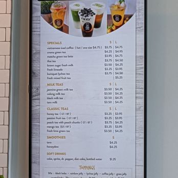 Om Nom Cafe - updated drink menu - Vietnamese Near Me - Richmond, Texas