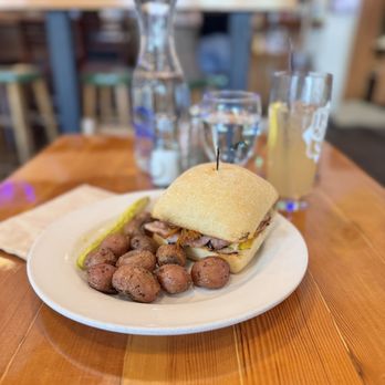 Boundary Bay Brewing - Cubano on ciabatta with roasted potatoes - Pubs Near Me - Bellingham, Washington Boundary Bay Brewing - Cubano on ciabatta with roasted potatoes - Pubs Near Me - Bellingham, Washington