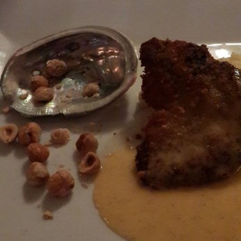 Black Cat Bistro - Greasy abalone with a cloyingly sweet sauce - New American Near Me - Cambria, California