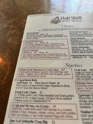 Menu photo 1 Half Shell Oyster House Biloxi, MS