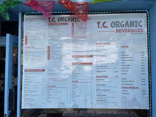 Menu photo 4 TC Organic Playa del Rey, CA