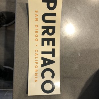 Pure Taco - Sticker. Located near cashier register. - Tacos Near Me - Carlsbad, California Pure Taco - Sticker. Located near cashier register. - Tacos Near Me - Carlsbad, California