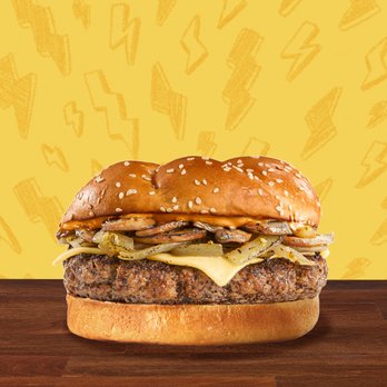 The Burger Den - a hamburger with cheese and onions - Food Delivery Services Near Me - Roswell, New Mexico The Burger Den - a hamburger with cheese and onions - Food Delivery Services Near Me - Roswell, New Mexico