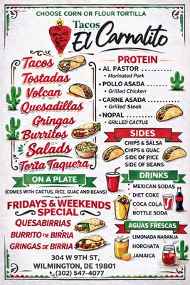 Menu photo 1 Tacos El Carnalito Wilmington, DE Menu photo 1 Tacos El Carnalito Wilmington, DE