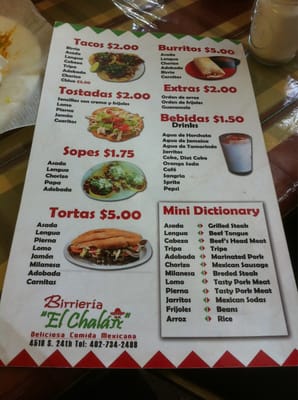 Menu photo 2 Birrieria El Chalan Omaha, NE
