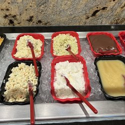 Andy's Diner & Pub - Salad bar... fruit, pudding, jello, apple sauce, macaroni salad, coke slaw