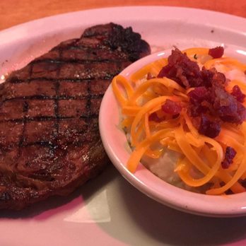 Texas Roadhouse - 12 oz. New York Strip Steak & Loaded Mashed potatoes. - Steakhouses Near Me - Wausau, Wisconsin Texas Roadhouse - 12 oz. New York Strip Steak & Loaded Mashed potatoes. - Steakhouses Near Me - Wausau, Wisconsin