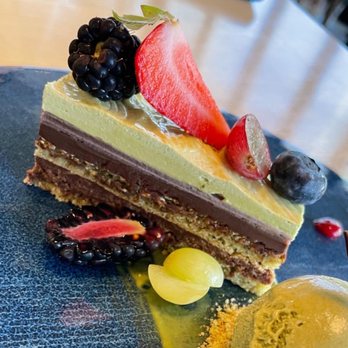 Miku - Green tea opera cake - Japanese Near Me - Vancouver, British Columbia Miku - Green tea opera cake - Japanese Near Me - Vancouver, British Columbia