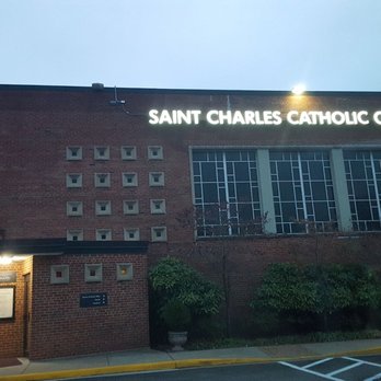 Saint Charles Catholic Church - The adoration chapel is the lit up door. A basket us in there for food donations. - Churches Near Me - Arlington, Virginia Saint Charles Catholic Church - The adoration chapel is the lit up door. A basket us in there for food donations. - Churches Near Me - Arlington, Virginia