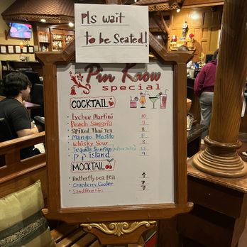 Pin Kaow Thai Restaurant - The wine and cocktail specials board. - Thai Near Me - Henderson, Nevada Pin Kaow Thai Restaurant - The wine and cocktail specials board. - Thai Near Me - Henderson, Nevada