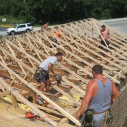 Ambrose Builders - Laying the trusses in Chicago's south suburbs.