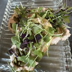 Ladybird - Salmon pate underneath the greens